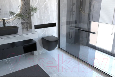 Унитаз подвесной с инсталляцией Abber Bequem AC1100MB-AC0105-AC0121MB