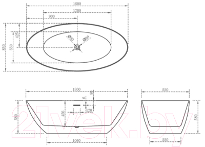 Ванна акриловая Abber AB9374-1.8