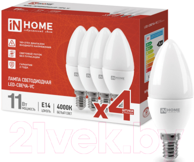 Лампа INhome LED-СВЕЧА-VC / 4690612047782 - фото