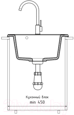 Мойка кухонная GranFest Quarz Z-08 (темно-серый)