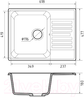 Мойка кухонная GranFest Quarz Z-13 (темно-серый)