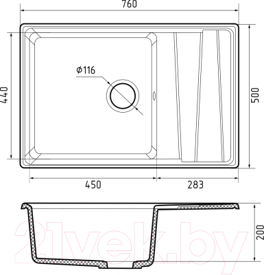 Мойка кухонная GranFest GF-LV-760L