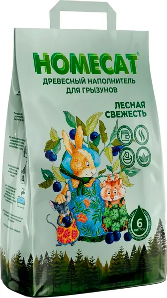 Наполнитель для грызунов Homecat Древесный Лесная свежесть / 81116 - фото