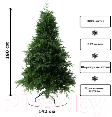 Ель искусственная National Tree Company Рождественская Премиум / РД/ПР-180 (180см)