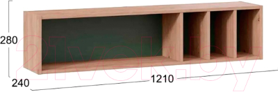 Полка ТриЯ Лео ТД-410.15.11 (гикори джексон/дымчатый зеленый)