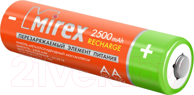 Аккумулятор Mirex HR6 Ni-MH AA 2500mAh 1.2V - фото