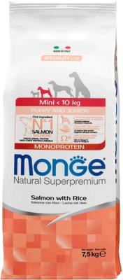 Сухой корм для собак Monge Speciality Line Monoprotein с лососем и рисом - фото