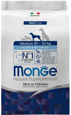 Сухой корм для собак Monge Daily Line Medium с курицей - фото