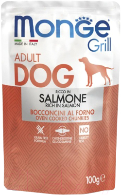 Влажный корм для собак Monge Grill с лососем - фото