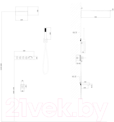 Душевая система Abber Rund AF8753