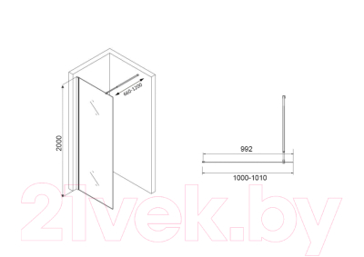 Душевая стенка Abber Immer Offen AG61101R8