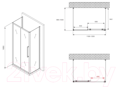 Душевой уголок Abber Schwarzer Diamant AG30120BMH-S100BM-S100BM