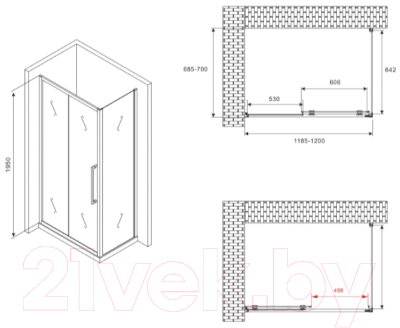 Душевой уголок Abber Schwarzer Diamant AG30120BMH-S70BM