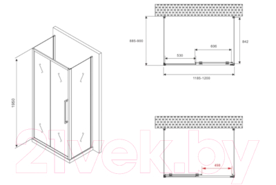 Душевой уголок Abber Schwarzer Diamant AG30120BMH-S90BM-S90BM