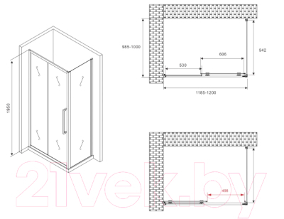 Душевой уголок Abber Schwarzer Diamant AG30120H-S100