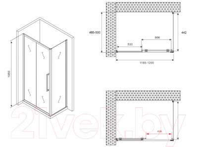 Душевой уголок Abber Schwarzer Diamant AG30120H-S50