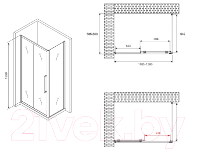 Душевой уголок Abber Schwarzer Diamant AG30120H-S60