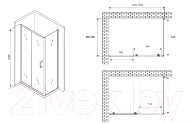Душевой уголок Abber Schwarzer Diamant AG301305-S505