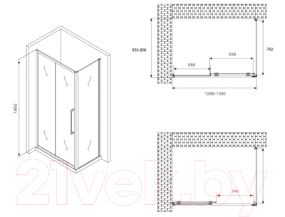 Душевой уголок Abber Schwarzer Diamant AG30130BH-S85B