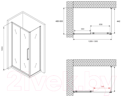 Душевой уголок Abber Schwarzer Diamant AG30130MH-S50M