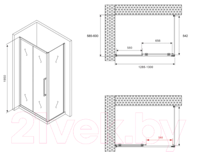 Душевой уголок Abber Schwarzer Diamant AG30130MH-S60M