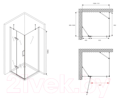 Душевой уголок Abber Zart AG08110-S101