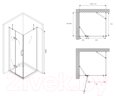 Душевой уголок Abber Zart AG08110-S81