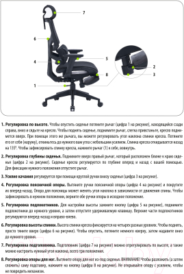 Кресло офисное Cactus CS-CHR-MC01-GYBK