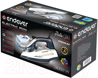 Утюг Endever Delta-228 (темно-синий/белый)