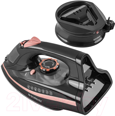 Беспроводной утюг Endever Delta-229 (черный/розовое золото)