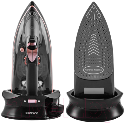 Беспроводной утюг Endever Delta-229 (черный/розовое золото)