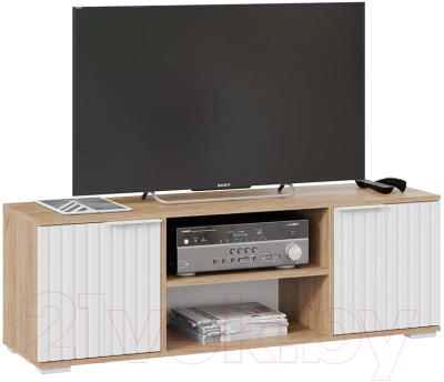 Тумба ТриЯ Хилтон исп.2 (дуб крафт золотой/белый матовый) - фото