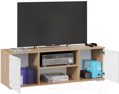 Тумба ТриЯ Хилтон исп.2 (дуб крафт золотой/белый матовый)