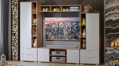 Тумба ТриЯ Хилтон исп.2 (дуб крафт золотой/белый матовый)