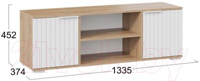 Тумба ТриЯ Хилтон исп.2 (дуб крафт золотой/белый матовый)