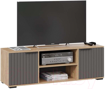 Тумба ТриЯ Хилтон исп.2 (дуб крафт золотой/графит матовый) - фото