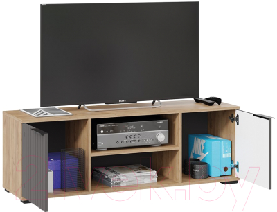 Тумба ТриЯ Хилтон исп.2 (дуб крафт золотой/графит матовый)