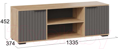 Тумба ТриЯ Хилтон исп.2 (дуб крафт золотой/графит матовый)