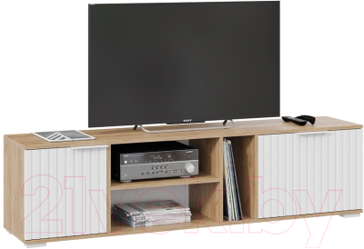 Тумба ТриЯ Хилтон (дуб крафт золотой/белый матовый) - фото