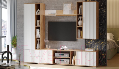 Тумба ТриЯ Хилтон (дуб крафт золотой/белый матовый)