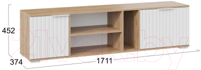 Тумба ТриЯ Хилтон (дуб крафт золотой/белый матовый)