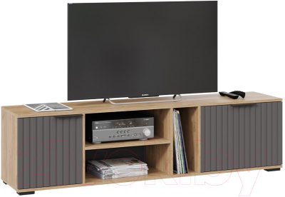 Тумба ТриЯ Хилтон (дуб крафт золотой/графит матовый) - фото