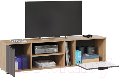 Тумба ТриЯ Хилтон (дуб крафт золотой/графит матовый)