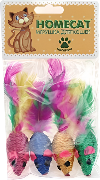 Набор игрушек для кошек Homecat Мышки веревочные / 72353 - фото
