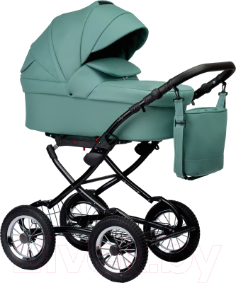 Детская универсальная коляска INDIGO Barbara Eco Classic 2 в 1 (Be 01, шалфей кожа) - фото