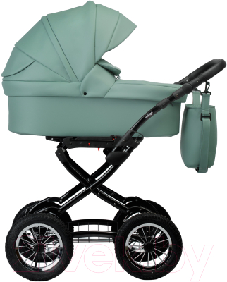 Детская универсальная коляска INDIGO Barbara Eco Classic 2 в 1 (Be 01, шалфей кожа)