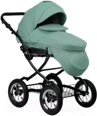 Детская универсальная коляска INDIGO Barbara Eco Classic 2 в 1 (Be 01, шалфей кожа)