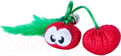 Игрушка для кошек Petstages Dental Вишни с кошачьей мятой / 67833 - фото