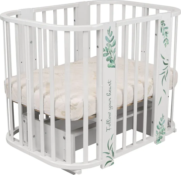 Детская кровать-трансформер INDIGO Green Line 5 в 1 с поперечным маятником - фото