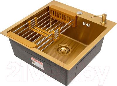 Мойка кухонная Arfeka Eco AR 50x50 + CL AR + DS AR - фото